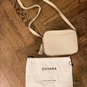 Cuyana Mini Camera Bag with Tassle in Ecru